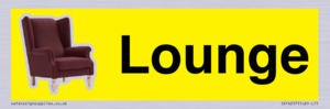 Lounge Dementia Friendly Yellow SIgn